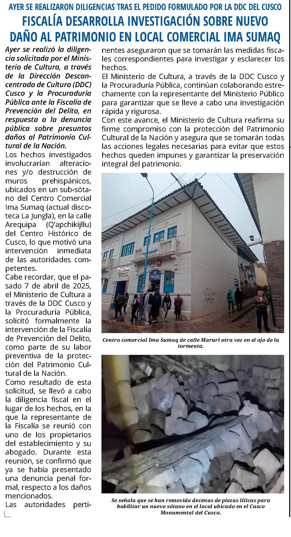 ADVIERTEN POSIBLES DAÑOS AL PATRIMONIO CULTURAL EN SUBSÓTANO DEL CENTRO HISTÓRICO